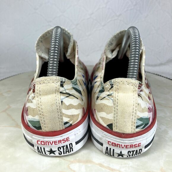 Converse Chuck Taylor Lace Up Sneakers Sz 7.5 Beige Floral Print Streetwear Shoe - Picture 8 of 12